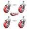 Service Caster 4 Inch Red Polyurethane Wheel Swivel 1/2 Inch Threaded Stem Caster Set SCC SCC-TS20S414-PPUB-RED-121315-4 - alternate 2